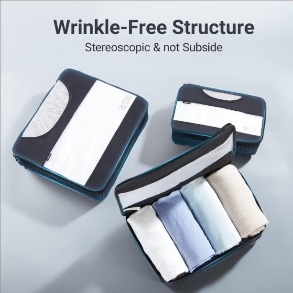 New  6 Set Packing Cubes, Travel Luggage Organizers with Laundry Bag & Shoe Bag - Picture 5 of 14